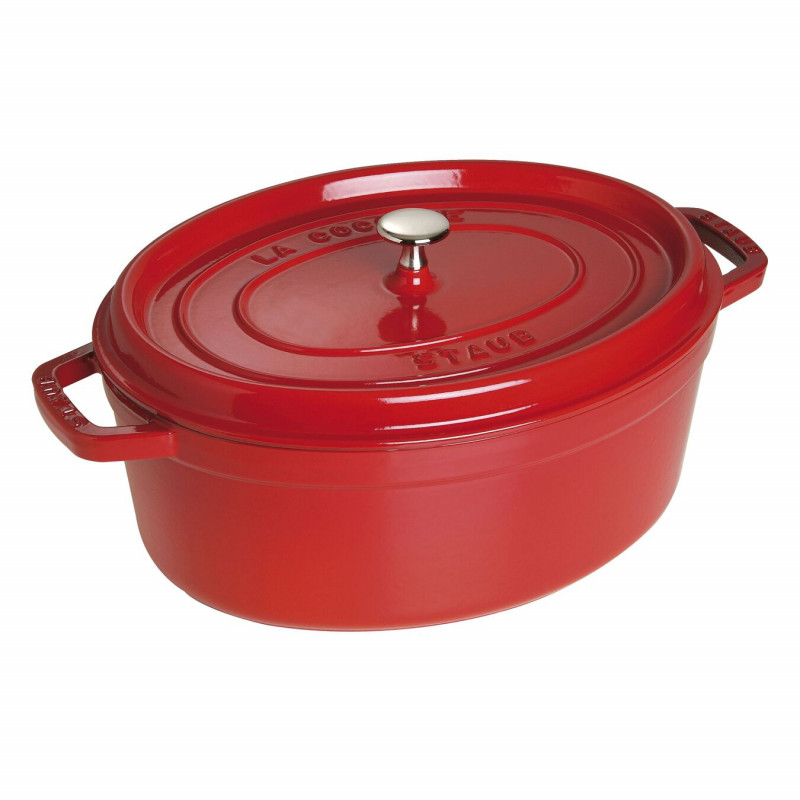 Cocotte en fonte ovale 31 cm rouge - Le Chasseur