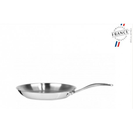 POELE 24 CM INOX POIGNEE FIXE