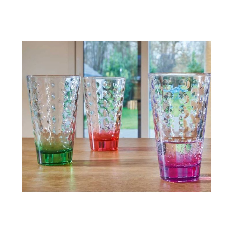 Verre à eau Optic Fond Couleur LEONARDO (lot de 6)— Recto Verso