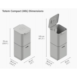 Poubelle de tri Totem Compact 40L / 2 bacs 20L + 1 bac déchets organiques 3L