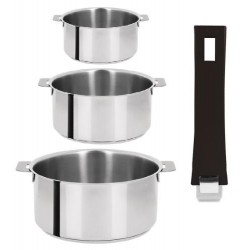 COFFRET DE 3 CASSEROLES INOX